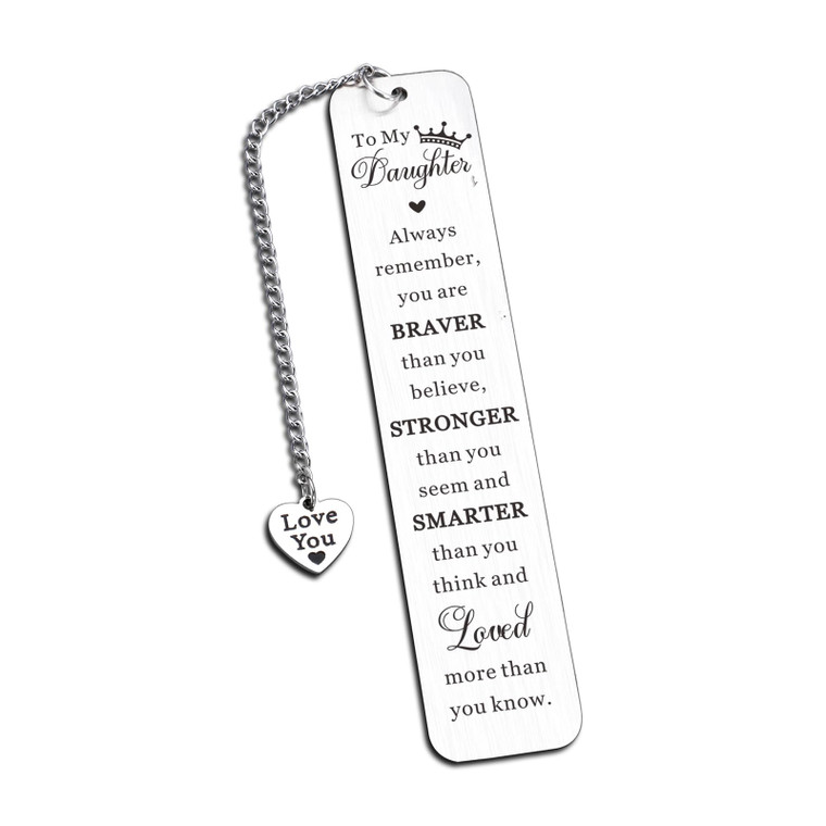 Daughter Bookmark, Back to School Supplies for Kids, First Day of School Gifts for Daughter, Daughter Birthday Idea, 21st 18th Birthday Gift for Girl