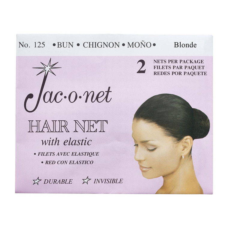 Jac-O-Net Tiny Mesh Hair Net - Chignon Bun Size, Blonde, 2 Nets Per Pack [1 Pack]