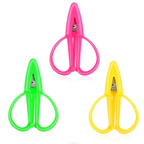 Mini Scissors, 3 Pcs Multicolor Tiny Travel Scissors Portable Small Craft Scissor with Cover, 2.6x1.6 Inch Stainless Steel Detail Sewing Scissor for