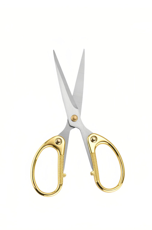 5" Stainless Steel Scissors Sharp Blades - Ambidextrous Comfort Grip Multipurpose for Office, Home, School, Crafts, Fabric - Ideal Gift (Gold)