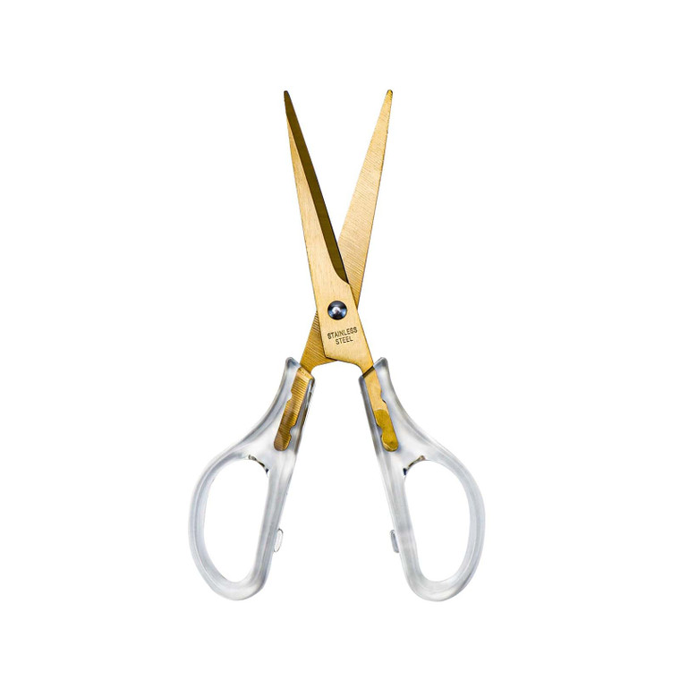 AxeWoodz Gold Acrylic Scissors, 6.5 Inch Office Scissors, Stainless Steel Blade, All Purpose, 1 Count