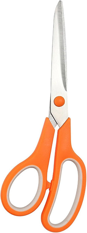 Orange 8" Student Scissors, Multifunctional Scissors, Professional Stainless Steel Comfort Grip, Handmade Projects Suitable for Students, Comfort Rig