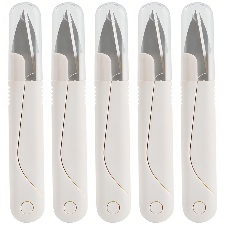 5-Pack Stainless Steel Thread Cutter Scissors - Ergonomic, Versatile, and Durable for Crafting, Embroidery, and Knitting