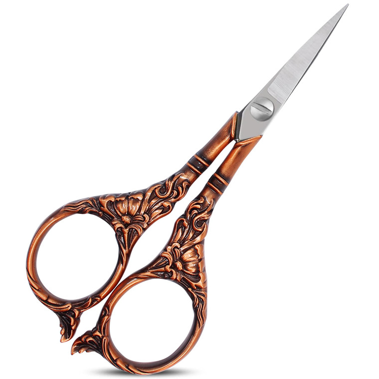 BIHRTC 4.5Inch Vintage Crochet Embroidery Scissors Small Sharp Pointed Stainless Steel Scissors for Sewing Craft Needwork Needpoint Artwork DIY Tool
