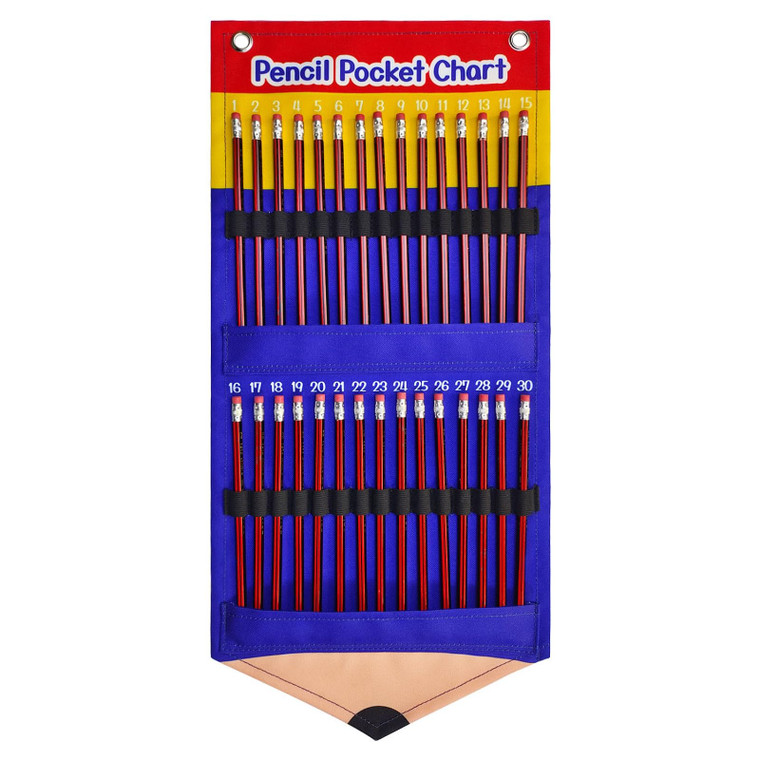 Dioche Numbered Pencil Dispenser Parking Chart, Classroom Wall Organizer Holder with Design, Suitable for Home Classroom Office Library Storage