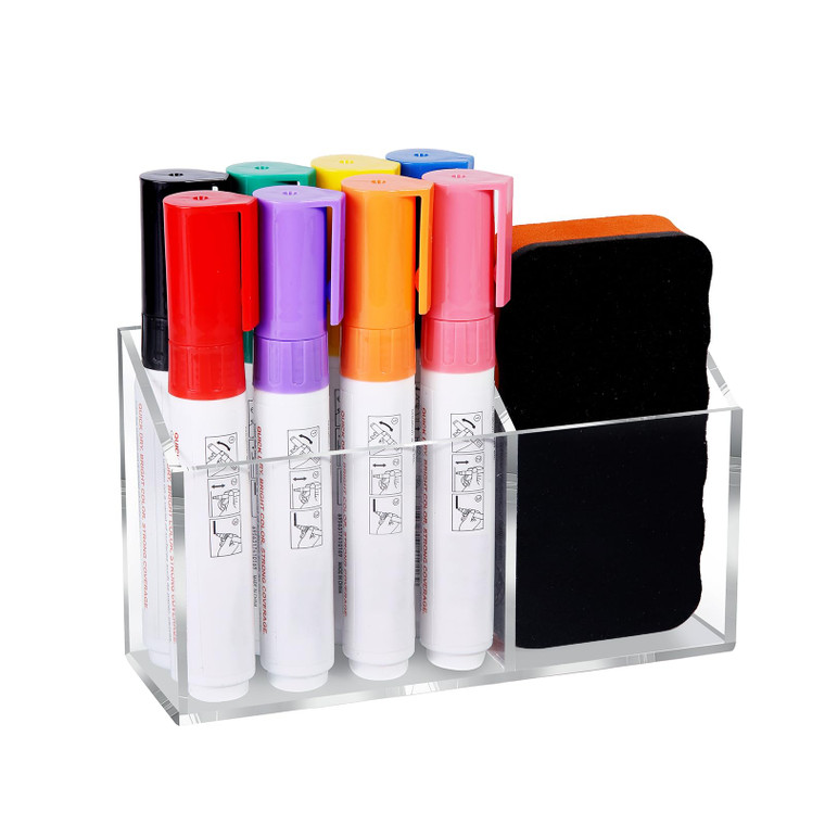 Ameceres Magnetic Pen Holder Classroom Organization Acrylic Marker Holder for Whiteboard Refrigerator Locker Accessories Pencil Dry Erase Marker Bask