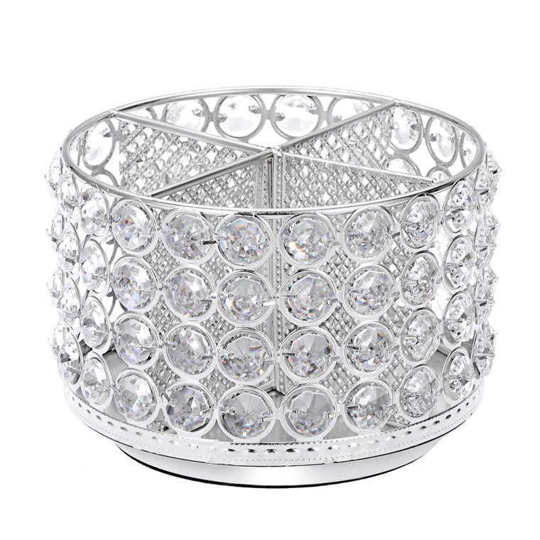 Hipiwe Crystal Vanity Organizer Makeup Brush Holder- 360 Rotating Cosmetic Brushes Display Organizers Spinning Remote Control Holder Bathroom Storage