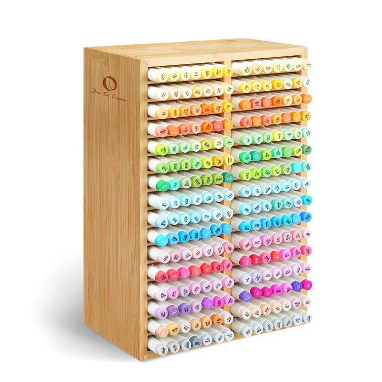 Ohuhu Bamboo Marker Organizer, Desktop Storage Hold 224 Markers for Honolulu Oahu Series of Ohuhu Markers, Pens Pencils Stationary Organizer Holder w