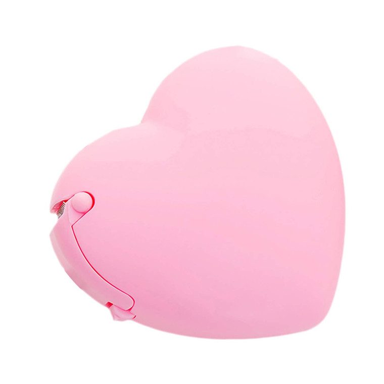 Pink Portable Candy Color Tape Dispenser Heart-Shaped Tape Dispenser Cute Roll Tape, Adhesives and Fasteners Tape Organizer Desk Home Office School S