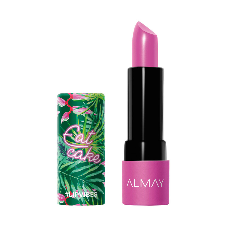 Almay Lip Vibes Lipstick with Vitamin E Oil & Shea Butter, Matte Finish, Hypoallergenic, Eat Cake, 0.14 Oz