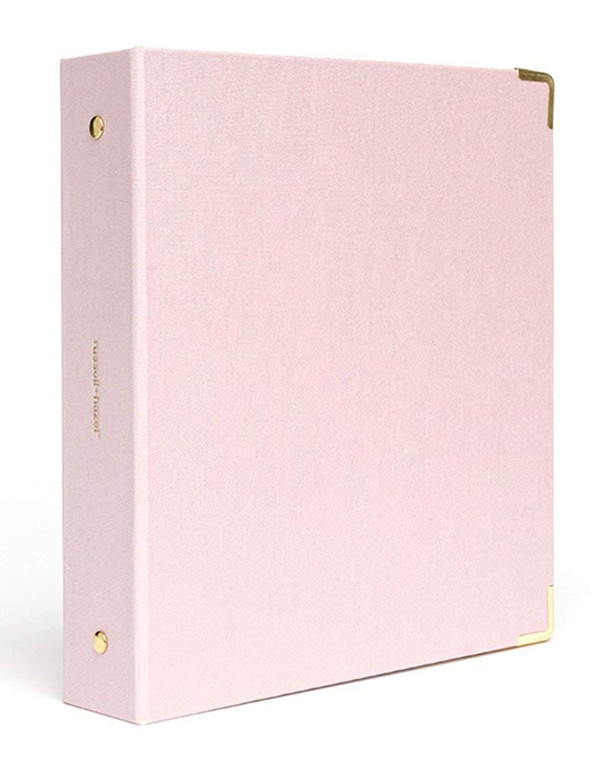 russell+hazel Bookcloth Mini 3 Ring Binder, Peony, 8 by 9