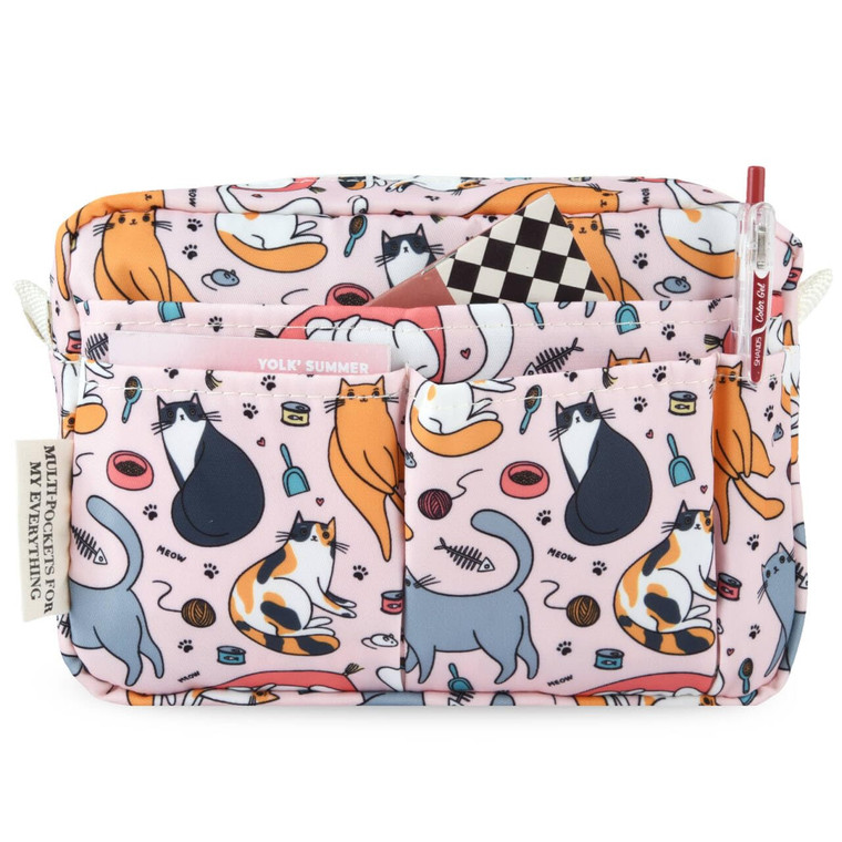 qianshan Portfolio Organizer with Multiple Pockets, Waterproof Travel Zippered Cosmetic Bag, Portable Storage Bag for Notebooks, Stationeries, Make-u