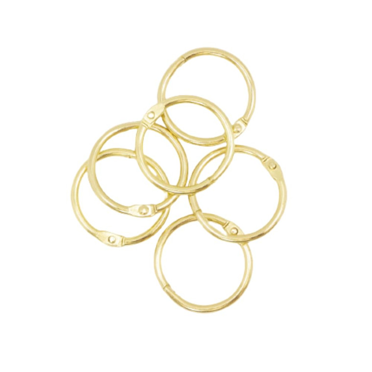 Craftelier - Set of 6 Metal Binding Rings for Scrapbooking, Card Making and Other Craft Projects | Rings for Photo Albums, Notebooks or Diaries | Siz
