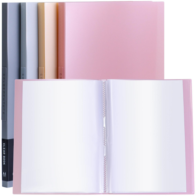 Tuhangcc Binder with Plastic Sleeves 8.5x11 20-Pocket - Heavy Duty Art Portfolio Folder with Clear Sheet Protectors,Displays 40Pages, Presentation Bo