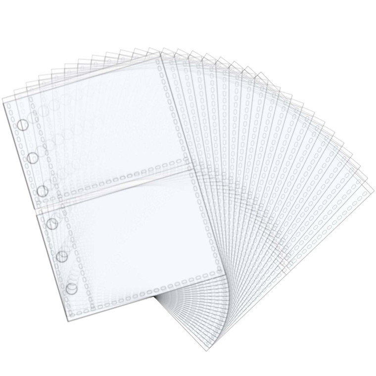20pcs A7 Photo Sleeves Clear Sheet Protectors 2.6''x2.3'' 2 Pockets Picture Card Insets PP Photo Album Refill Pages for 6 Ring Binder