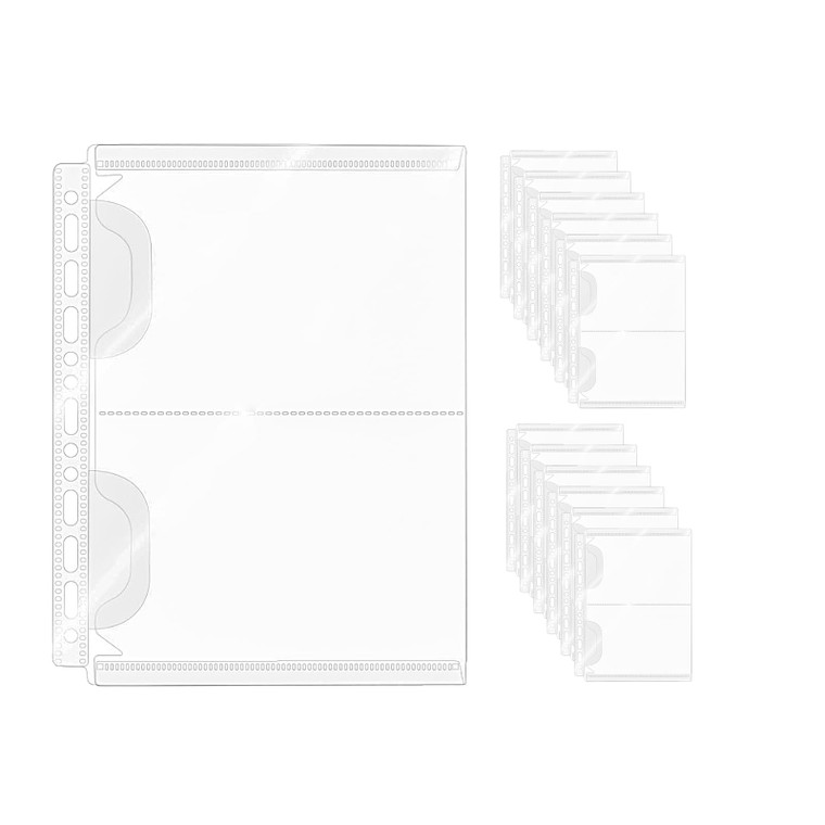 NatSumeBasics 12 A5 Binder 2 Pockets Budget 0.2mm PP Cash Stuffing Envelopes, 6" x 4" Document Filing Bag for Planner Organize Photos Cards Bills (A5
