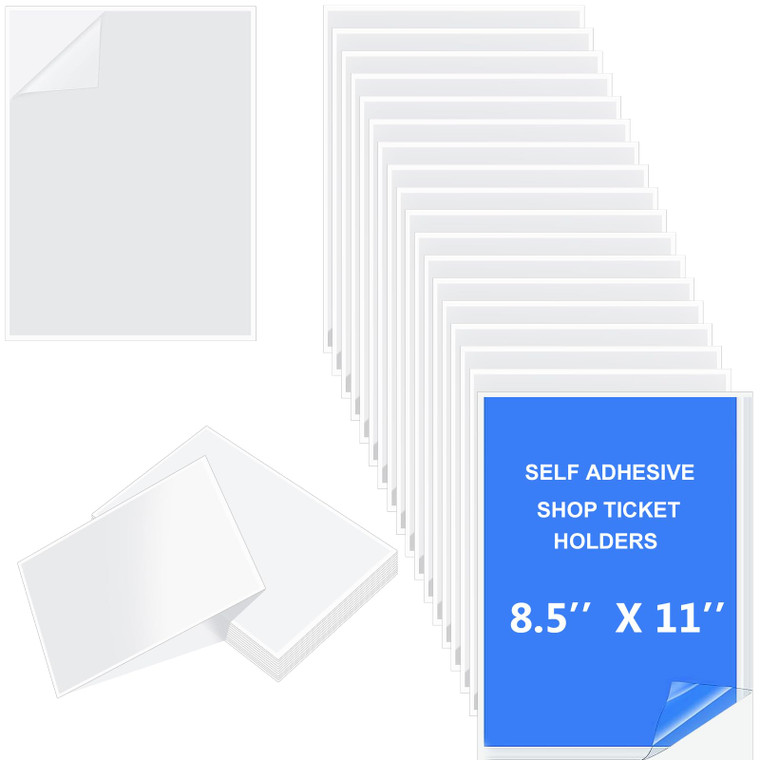 100 Pcs Self Adhesive Display Pockets 8.5 x 11 Inch Paper Sleeves Wall Protectors, and Door Communication Clear Adhesive Sheet Protector for School I