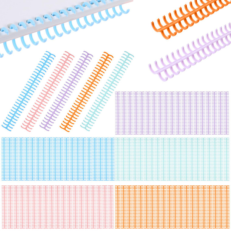 100 Pcs Comb Binding Spines 1/2" Diameter 30 Ring Plastic Binder Combs and Spines Binding Easy Edit Spines for Teacher Student Document Notebook File