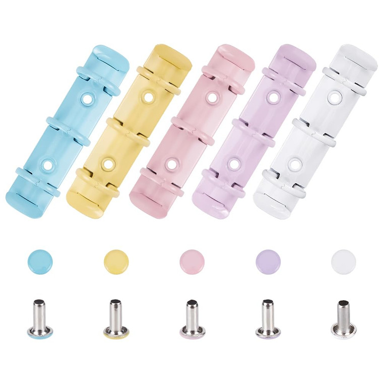 GORGECRAFT 5Pcs 3 Ring Binder Clip Metal Iron O-Type Organizers Mechanism Replacement Letter Notebook Loose Leaf Binding Spines Combs Round Clips Bin