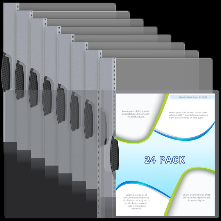 Teling 24 Pcs Clear Report Covers with Sliding Bar and Clip Presentation Folders Resume Folders for Classroom Business Files Document School Office,