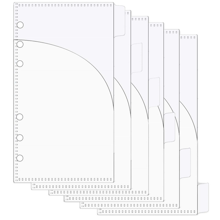 Mogoostry A6 Binder Pocket Cash Envelope 6-Tab Clear Plastic Binder Dividers with 2 Pockets for 6 Ring A6 Binder Sheet Protector Pouch Binder Folder