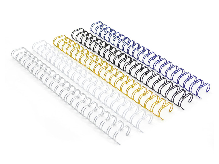 Rayson Wire Binding Spines, Multicolor, 2:1 Pitch Double Loop Binding Wires 1/2 Inch, 21-Loop Wire Ring Pack of 100 with Black, Gold, Blue, White, Si