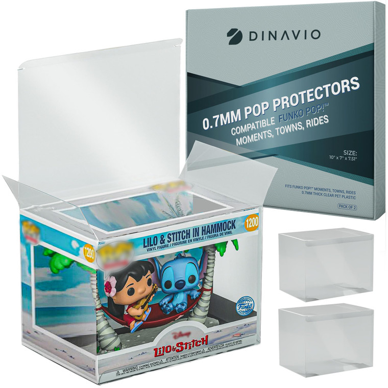 Dinavio Crafthouse Premium 0.7mm Heavy Duty Pop Protectors Compatible with Towns/Moments/Rides - Ultra Thick 0.7mm FNKO Pop Protector, Crystal Clear,