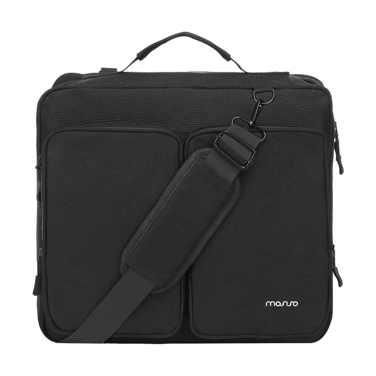 MOSISO Zippered Binder Bag with Handle, 3 inch D-Ring Binder Organizer, 700 Sheets Capacity Multiple Pockets Bag for Office with Cup Holder & Shoulde