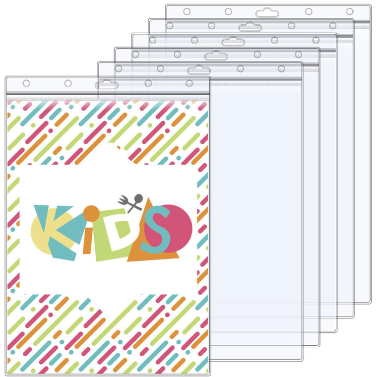 6 Pack 8.5" x 11" Resealable Zip Sheet Protectors, Waterproof Clear Rigid Plastic Sleeves for Documents, Photos, Certificates, and Wall Sign Displays