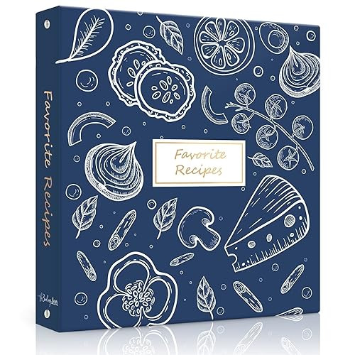 Recipe Binder 8.5x11 3 Ring, Recipe Book to Write in Your own Recipes, Full Page Recipe Binder with Plastic Sleeves, Blank Recipe Cards and Dividers