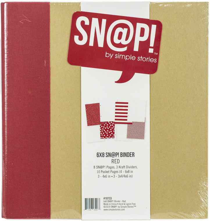 Simple Stories Sn@p! Binder 6"X8" - Red