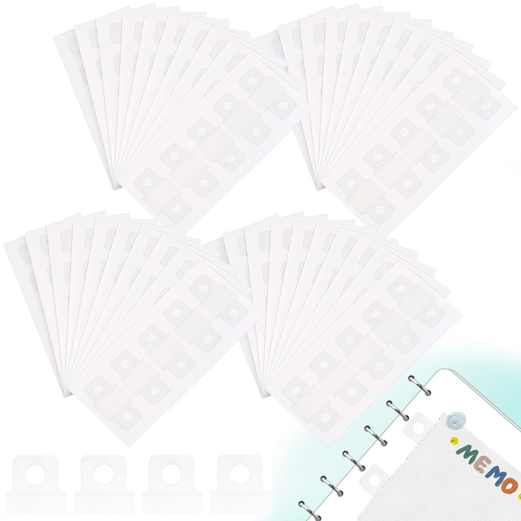 400 PCS Clear Binder Sheet Converter Stickers, Convert Non-Punched Paper to Loose-Leaf Binder Refill Pages for DIY Planner, Scrapbook Album, Hole Rei