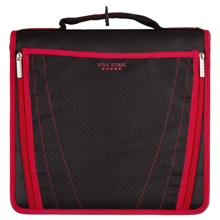 Five Star 2 Inch Zipper Binder, Expanding Pocket, Durable, Red (73299)