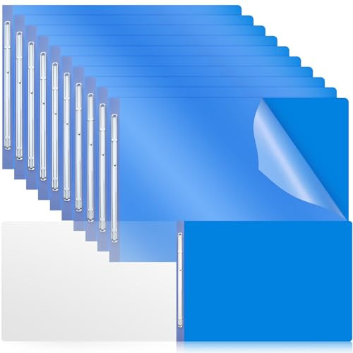 Zhanmai 10 Pcs 11x17 Inch Clear Front Report Covers, 3 Inch Capacity Plastic Presentation Folders with Prong Paper Fastener to Neatly Bind Reports Pr