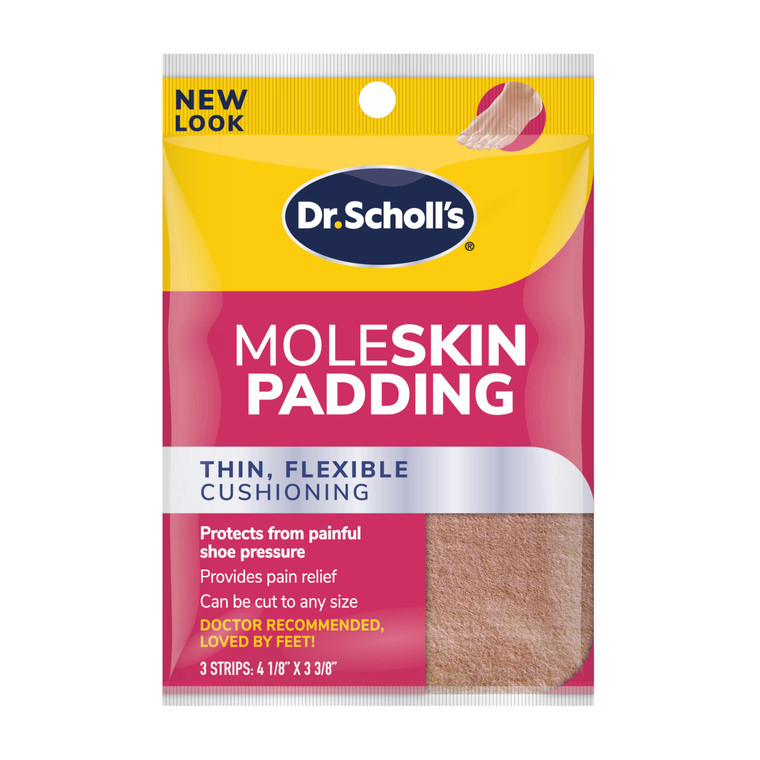 Dr. Scholl's Moleskin 4 1/8 Inch X 3 3/8 Inch Padding, 3 Count Package