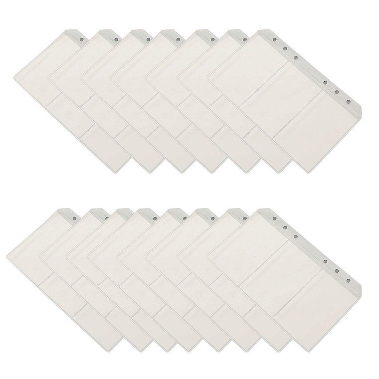 Chris.W 15pcs Translucent 6 Holes Business Cards Holder Plastic A6 Binder Pockets Storage Bag Notebook Refills Filler Organizer(Personal Size)
