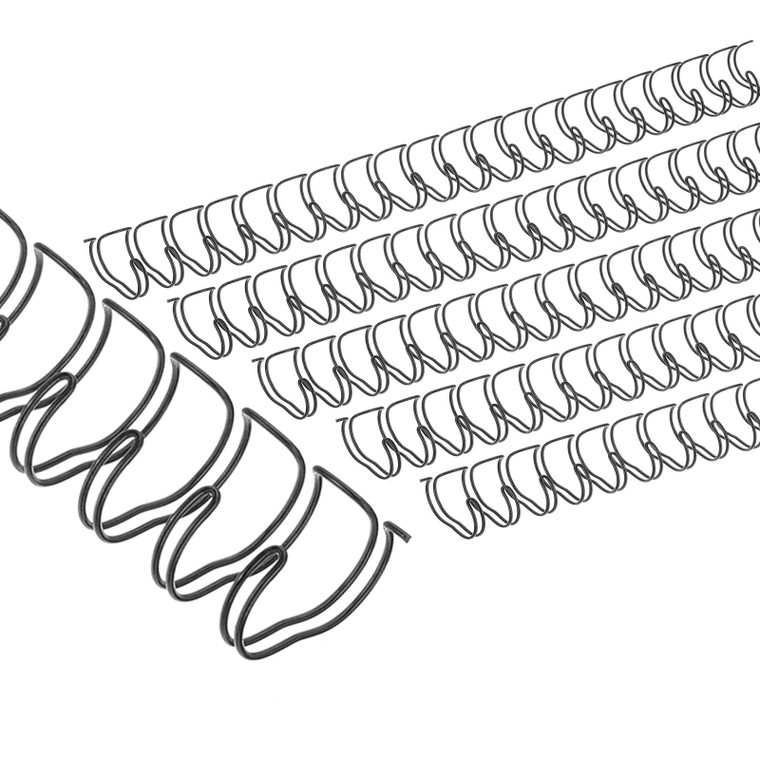 PATIKIL 16mm (5/8") Double Loop Wire Binding Combs, 20 Pcs Metal Twin Loop Binding Coils 140 Sheet Capacity 2:1 Pitch 21 Ring Binding Spines, Black