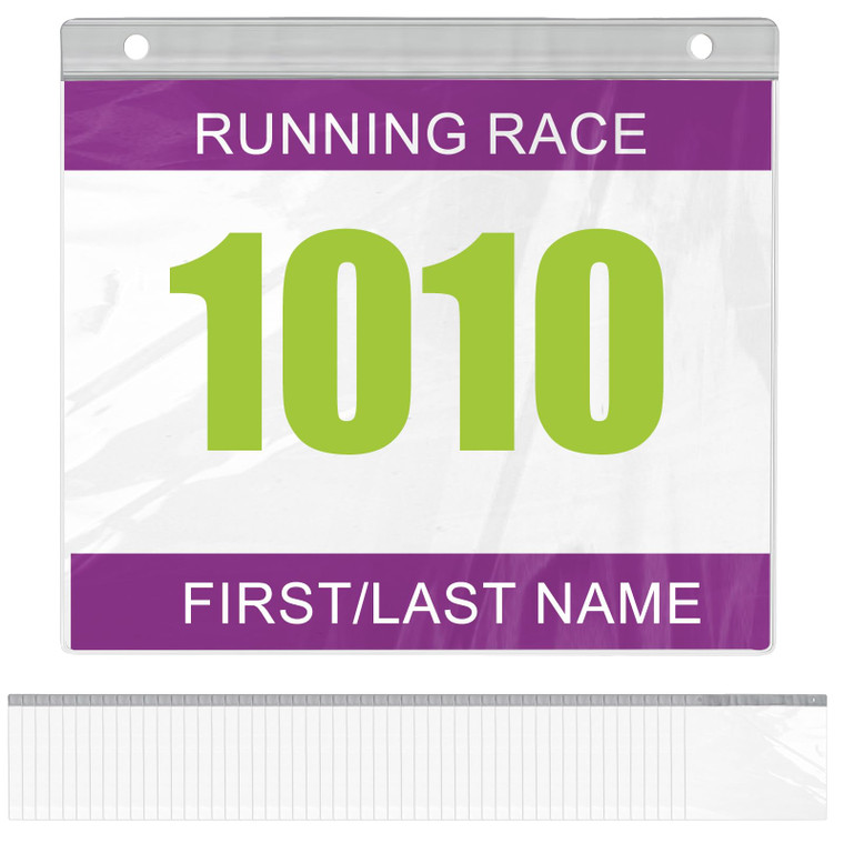 Yarlung 50 Pack Race Bib Display Vinyl Protector Sheets, Clear Running Race Bib Holder Sleeves for Runners Players Athletes, Medals Hanger Display