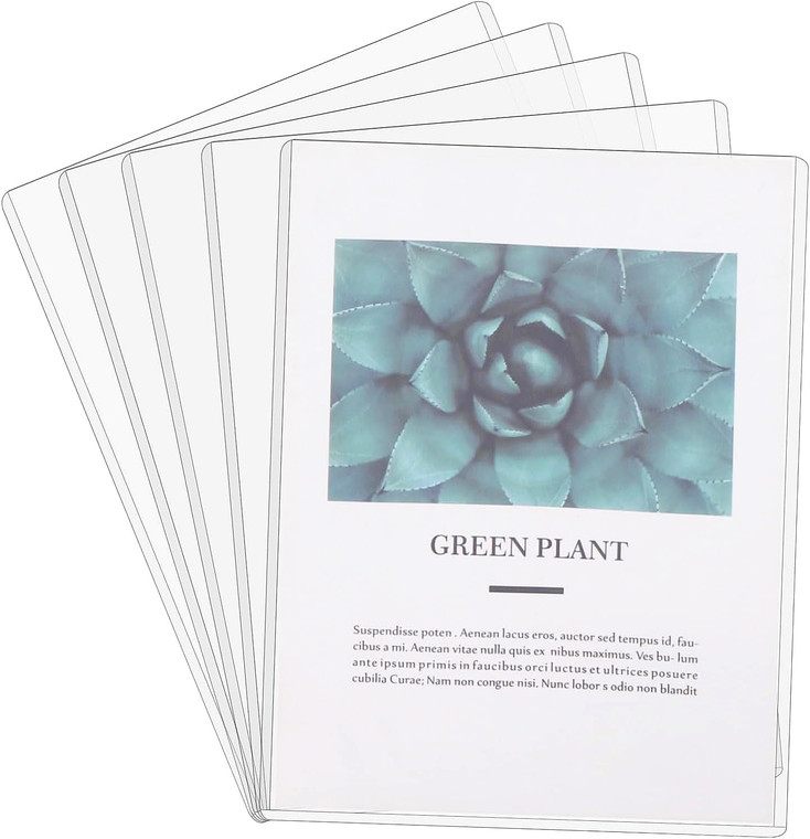5 Pcs Rigid Print Protectors 8.5''x 11'' Waterproof Plastic Sheet Protectors for Prints Photos Postcard Poster(Clear)