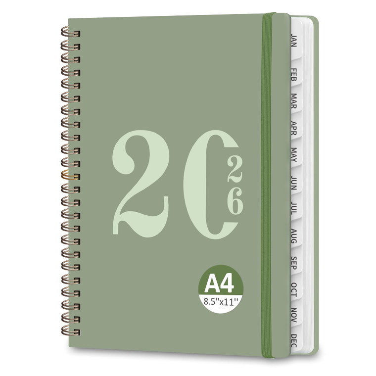 2026 Planner, Weekly and Monthly Calendar Agenda Book, Jan 2026 - Dec 2026, Hardcover Planning Academic Planner for Office School Supplies and Desk A