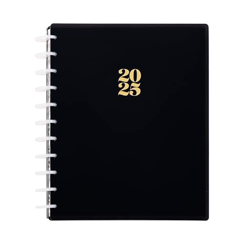 Happy Planner Disc-Bound 12-Month Planner, Jan.Dec. 2025 Daily, Weekly, and Monthly Planner, Big Size, Dashboard Layout, Modern Texture, 72 Pages, 1