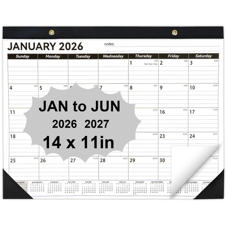 Desk Calendar 2026-2027, 14" X 11" Desktop Calendar 2026-2027, 18 Months Calander Runs from Jan. 2026 to Jun. 2027, Academic Monthly Planner for Home