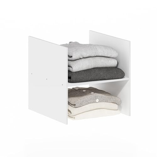 Furinno Cubicle Cube Insert, H-Shelf Cube Organizer, Fits into Furinno Extra Thick Cubes, for Organizers and Storage, White (Does not fit IKEA Kallax