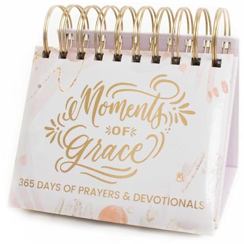 bloom daily planners x Writefully His Undated Perpetual Desk Easel - Christian Inspirational Standing Desktop Flip Calendar - Page a Day - (5.25" x 5