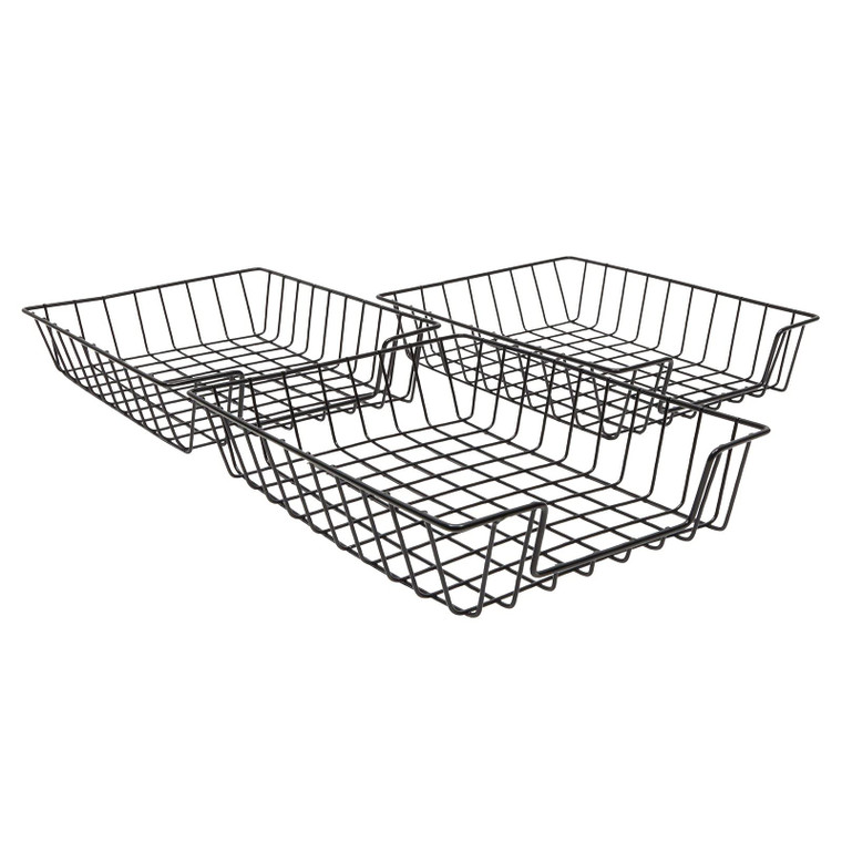 Okuna Outpost Metal Wire Paper Basket Organizer - Space-Saving Wire Baskets for Organizing Office - Document Sorting Station & Desk Tray - Versatile