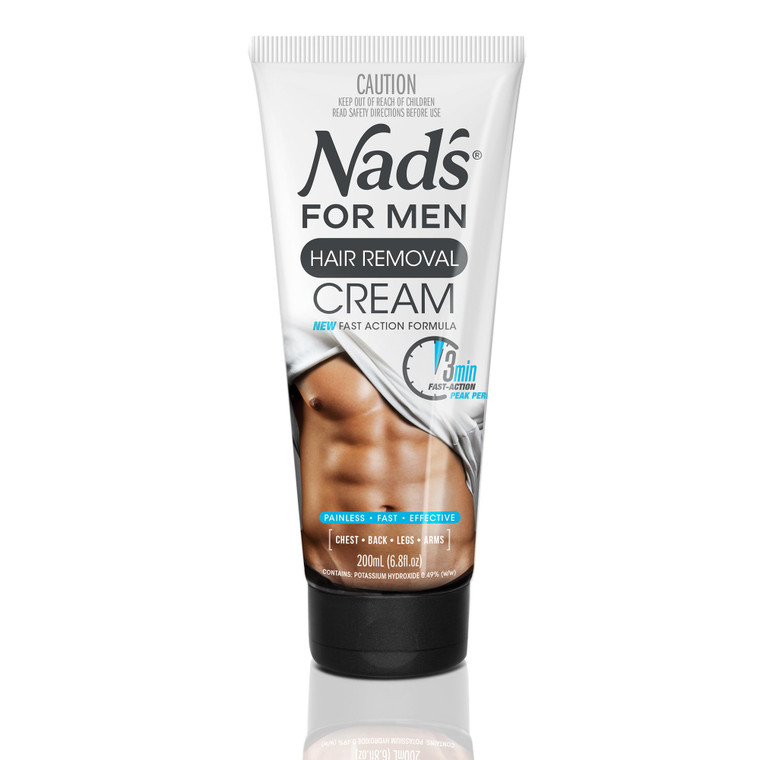 Nad's For Men Hair Removal Cream, Painless Hair Removal For Men, Soothing Depilatory Cream For Unwanted Coarse Male Body Hair, 6.8 Fl Oz