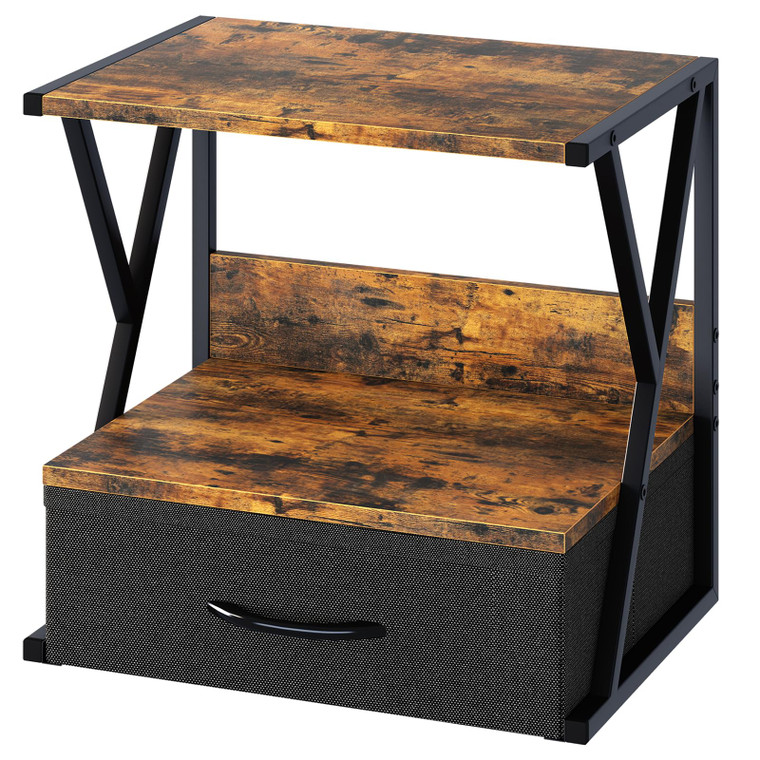 aboxoo Printer Stand for Desk with Storage Drawer, 2 Tier Desktop Or UnderDesk Shelf, Multi-Purpose Desk Organizer for Home Office, fit Fax Machine/3