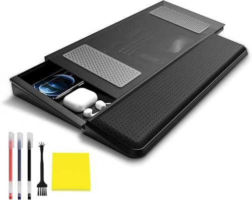 Computer Keyboard Stand with Wrist Rest & Storage Tray - Acrylic Keyboard Riser for Office Desk Accessories Decor, Ergonomic Keyboard Holder for Home