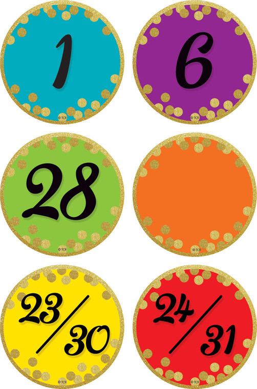 Teacher Created Resources Confetti Colorful Calendar Days (TCR8731)