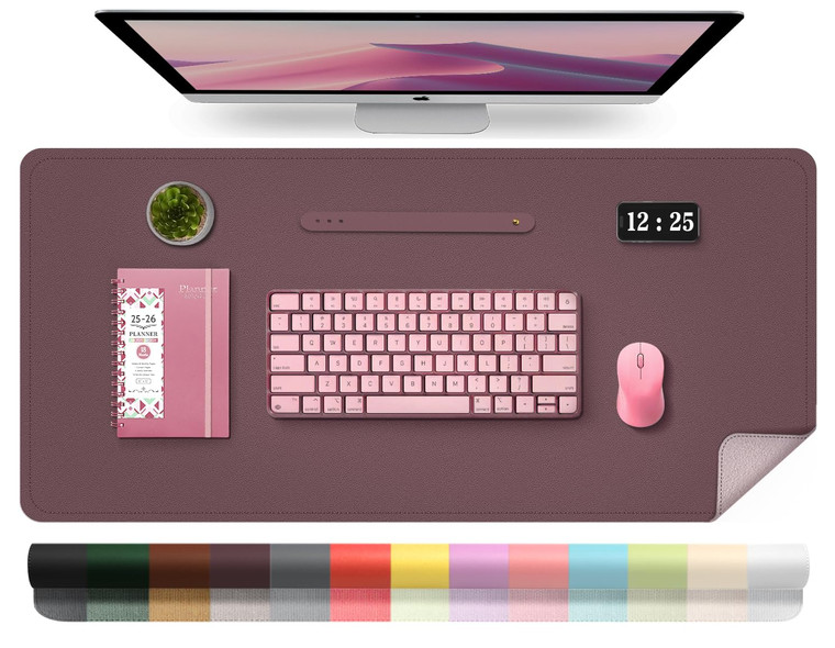 Leather Desk Pad Protector, Desk Mat, Large Mouse Pad, Non-Slip Desk Blotter, Office Laptop Desk Pad, PU Leather Desk Writing Pad for Office and Home